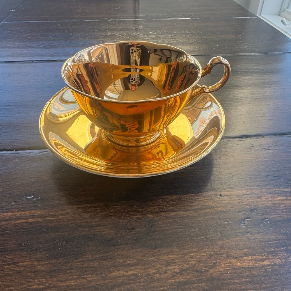 Royal Winton Vintage Gold Teacup and Saucer Set